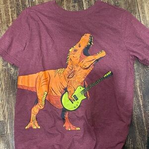 Dinosaur Graphic Kids T-Shirt - Maroon big boy XL 16